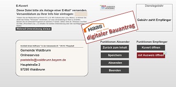 Das E-Kuvert enthät und transportiert die verschlüsselten Daten des digitalen Bauantrags